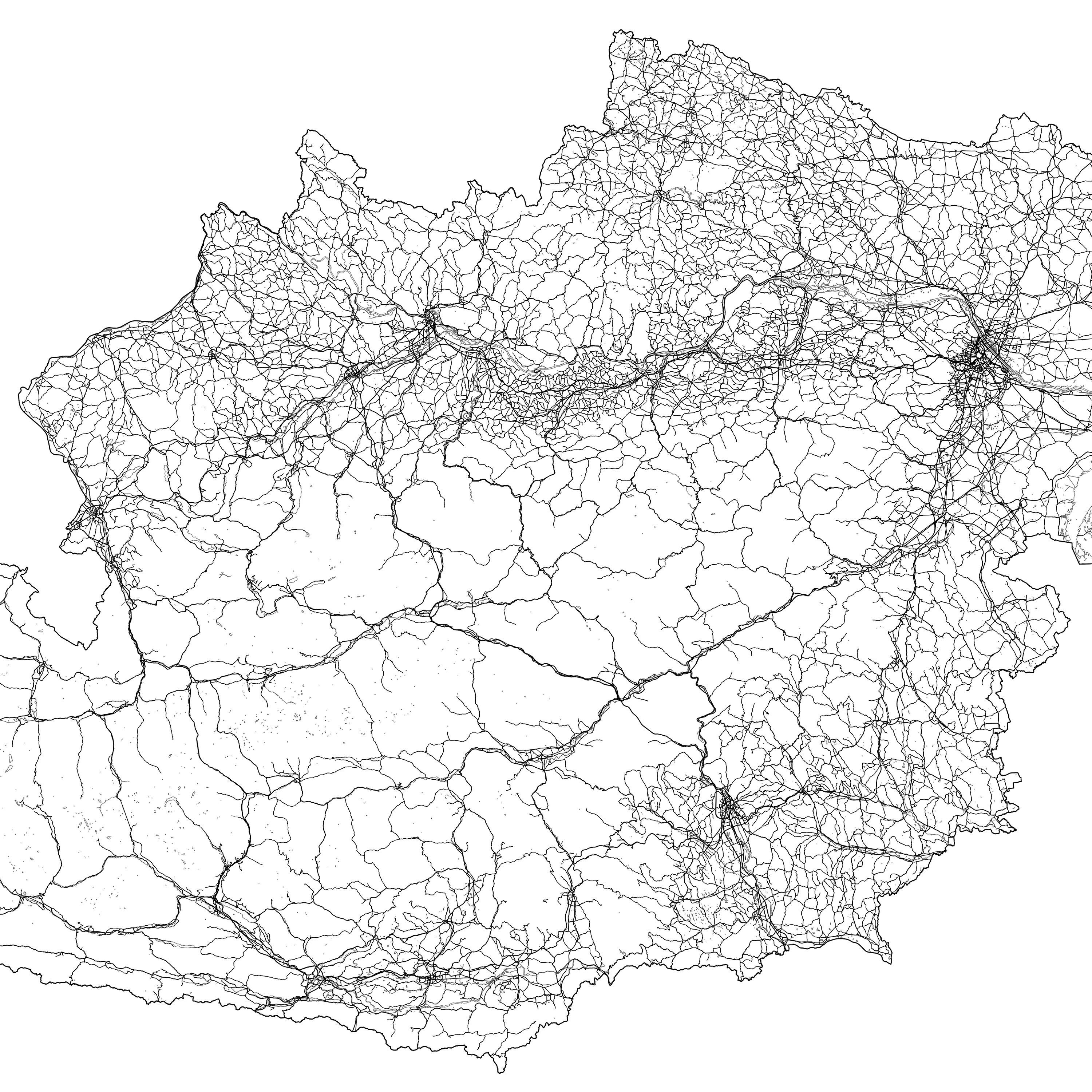 オーストリア地図印刷ダウンロードオーストリア道路地図ポスター
