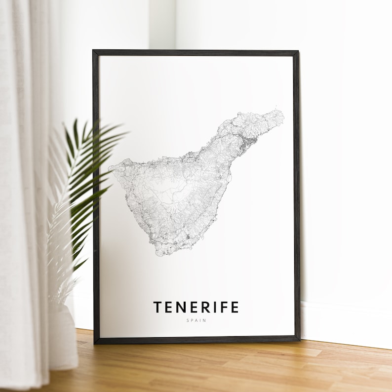 Instant Download Tenerife Spain Map Print Tenerife Map Poster Digital Map Tenerife Printable Map ...