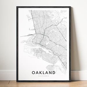Sofortiger Download Oakland Kalifornien Karte Poster Oakland Poster Digitale Karte Oakland druckbare schwarz und weiß Karte Wandkunst Oakland Skizze Print
