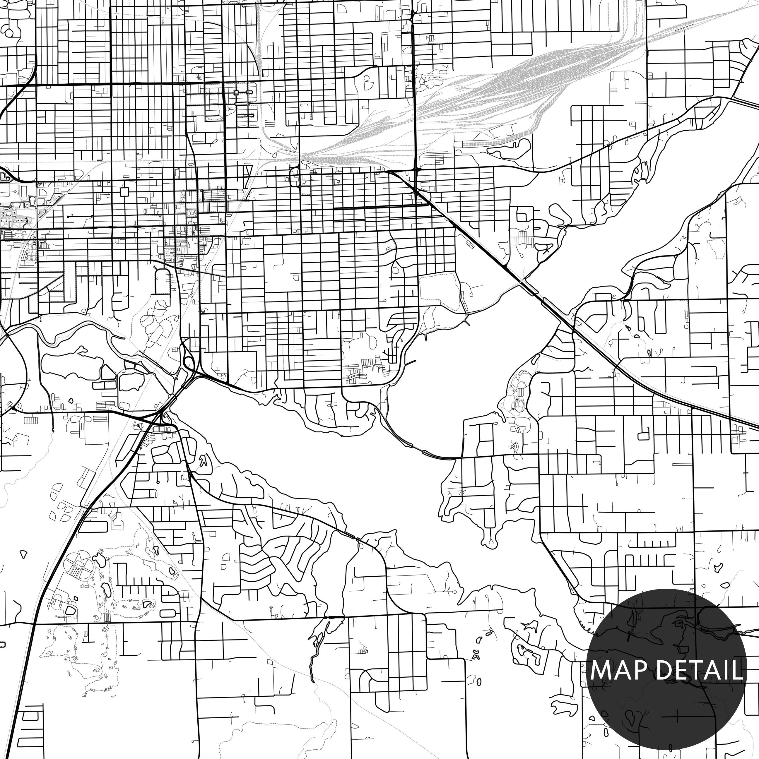Printable Decatur Il Map Decatur Illinois Map Print, Minimalist City Wall Art (digital Download ...