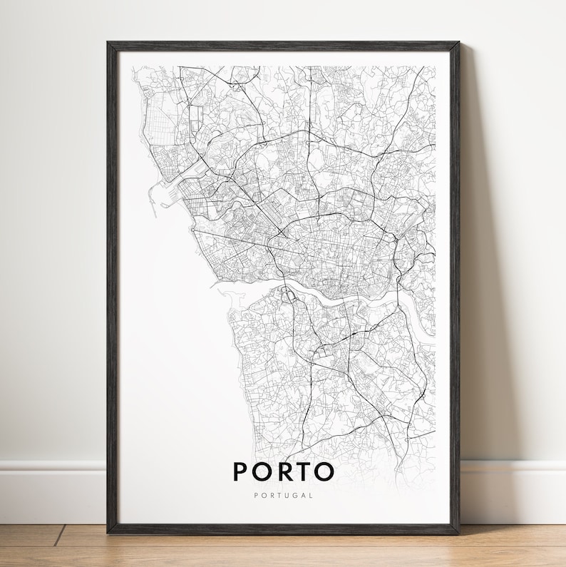 Porto Map Print Porto Map Poster Download Printable Porto - Etsy