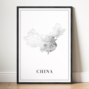 China Map Print Landkarte China Poster Download Landkarte China Druckbare Landkarte Digitale Landkarte China County China Wand Kunst Landkarte China Landkarte Landkarte China Landkarte