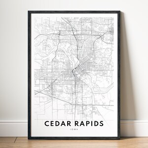 Cedar Stromschnellen Karte Cedar Stromschnellen Iowa Karte Poster Download Cedar Stromschnellen Druckbare Karte Digitale Cedar Stromschnellen Schwarzweiß-Kartenskizze