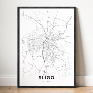 Sligo Karte Drucken Sligo Irland Karte Poster Download Sligo Druckbare Karte Digitale Sligo Schwarzweiß-Karte Wandkunst Sligo Skizzenkarte