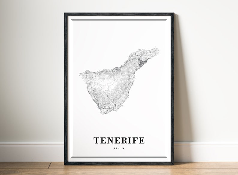 Instant Download Tenerife Spain Map Print Tenerife Map Poster Digital Map Tenerife Printable Map ...