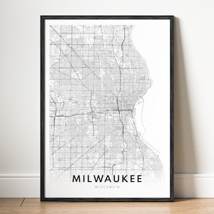 Sofortiger Download Milwaukee Karte Druck Milwaukee Poster Digitale Karte Milwaukee Druckbare schwarz und weiß Karte Wand Kunst Milwaukee Skizze Poster