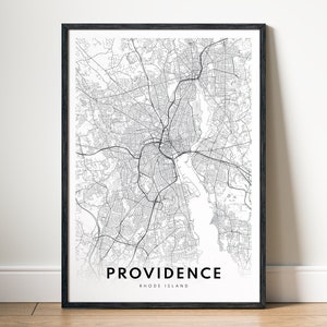 Carte Providence Rhode Island impression téléchargement carte Providence carte Providence impression noir et blanc maison impression affiche numérique Providence