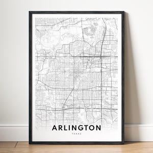 Arlington TX Karte Druck Arlington Texas Karte Poster Download Druckbare Karte Digitale Arlington Schwarzweiß-Karte Arlington Sketch