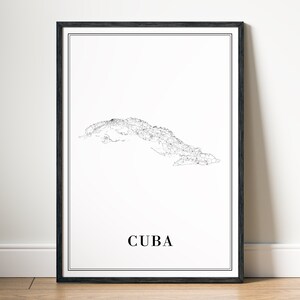 Kuba Karte Druck Download Kuba Poster Digitale Karte Kuba Druckbare Landkarte Schwarzweiß Wand Kunst Kuba Druck Home Kuba Druckbare Landkarte Skizze Kuba