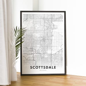 Scottsdale AZ Karte Drucken, Scottsdale Arizona Karte Poster, Scottsdale druckbare Karte, digitaler Download, Scottsdale schwarz und weiß Karte