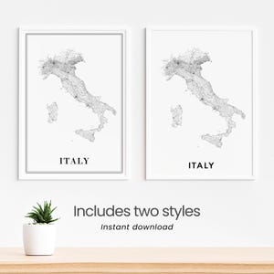 Italien Karte Print Italien Karte Poster Download Printable Karte Italien Minimale Karte Italien schwarz weiss Karte Print Italien Sofort Download Italien Karte
