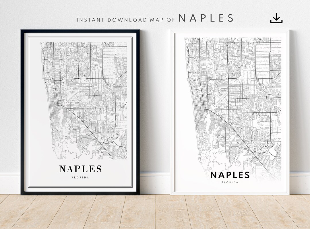 Naples FL Map Print Naples Florida Map Poster Download Naples Printable ...