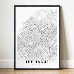 Den Haag Karte Druck Den Haag Niederlande Karte Poster Download Druckbare Karte Den Haag Digitale schwarzweiße Karte Den Haag Skizze Poster