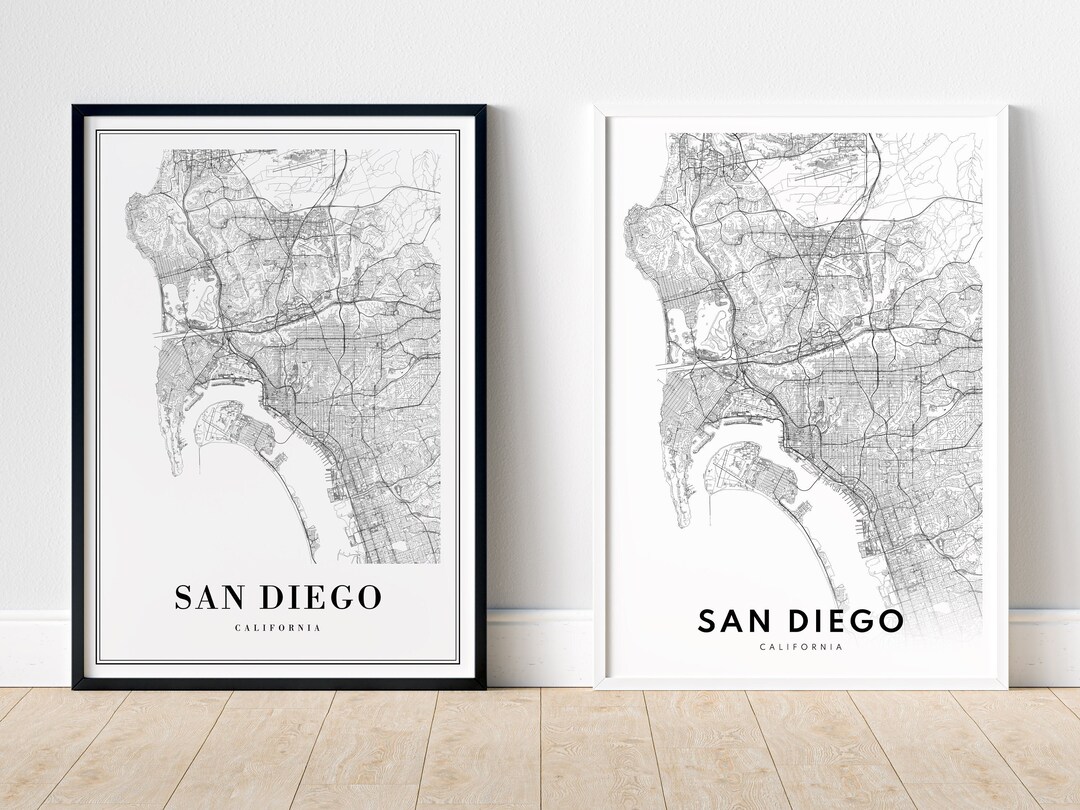 San Diego California Print San Diego Map Poster San Diego Download ...