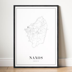 Naxos Karte Druck Naxos Griechenland Karte Poster Download Naxos Druckbare Karte Digitale Naxos Schwarzweiß-Karte Wandkunst Naxos Skizze