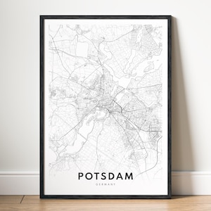 Potsdam kaart afdrukken Potsdam Duitsland kaart poster download Potsdam afdrukbare kaart digitale Potsdam zwart-wit kaart muur kunst Potsdam schets kaart