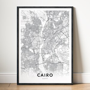 Sofortiger Download Kairo Ägypten Karte Druck Kairo Poster Digitale Karte Kairo Druckbare Karte Kunst Schwarzweiß Skizze Kairo Poster Kairo Vorlage