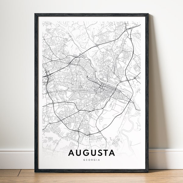 Download Augusta Georgia Map Print Augusta Map Poster Download Augusta Printable Digital Augusta Map Black And White Print Home Augusta Map