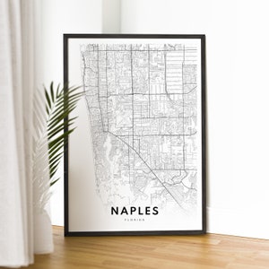 Afdrukbare kaart van Napels, FL kaart afdrukken, kaart van Napels, Florida, kaart, poster downloaden, kaart van Napels, digitale kaart, Napels, zwart-wit, afdrukken, kaart, FL, Napels, Art Sketch