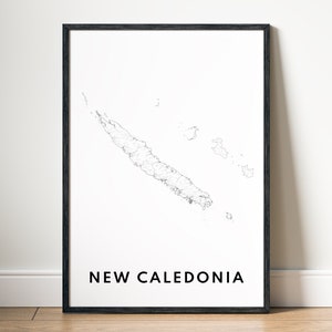 Neu Kaledonien Karte Sofortiger Download Neu Kaledonien Poster Digitale Karte Neu Kaledonien Druckbare schwarz weiß Karte Wand Kunst Neu Kaledonien