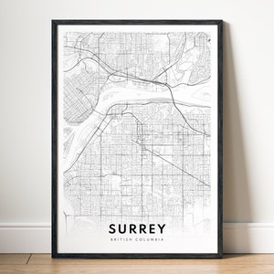 Surrey Karte Poster Download Surrey Karte Surrey British Columbia Kanada Karte Poster Download Karte Surrey Schwarz Und Weiß Karte Surrey Kunstskizze