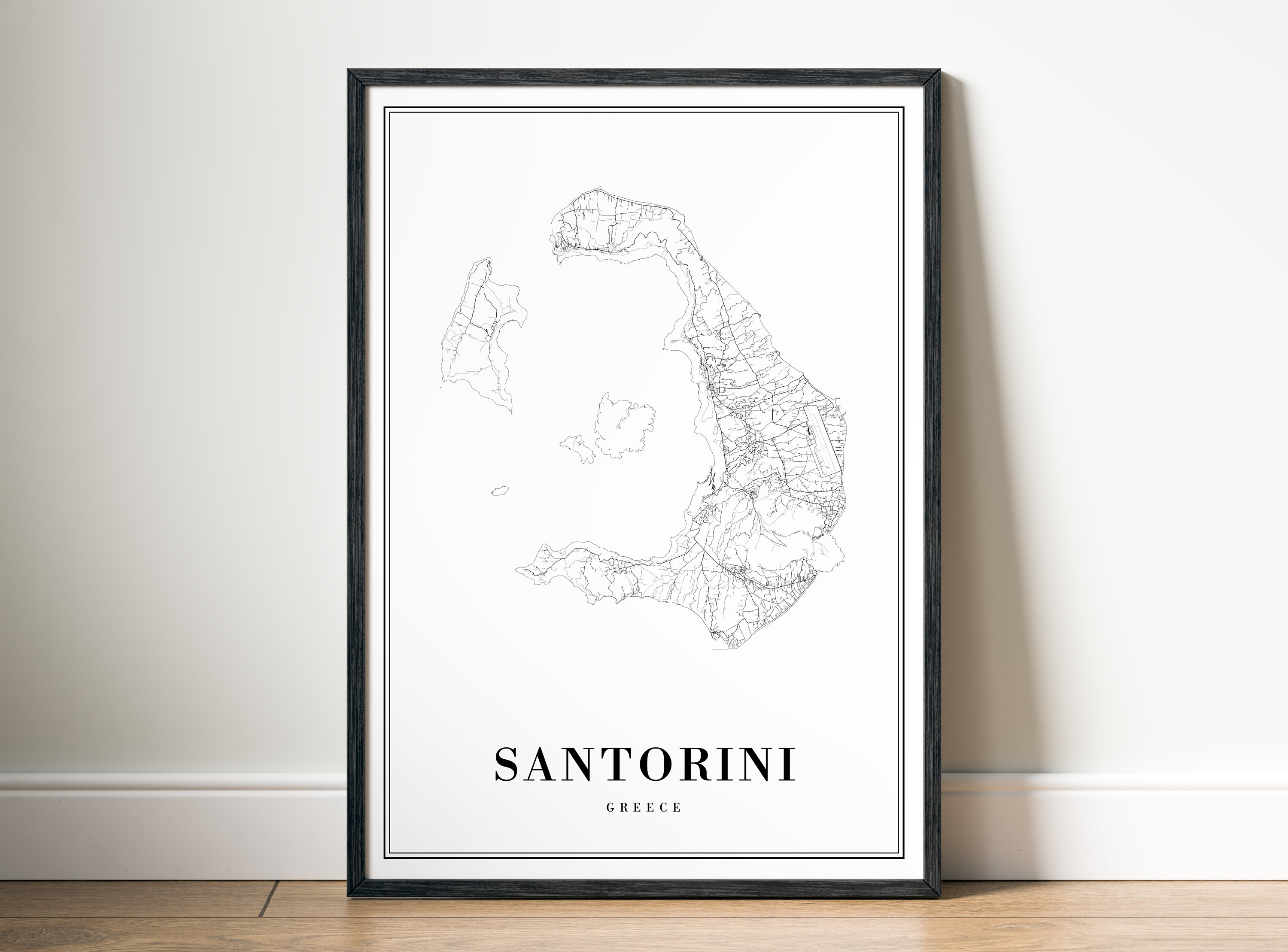 Instant Download Santorini Greece Map Print Santorini Poster Map ...