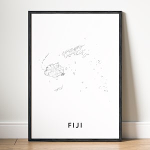 Sofortiger Download Fidschi Karte Druck, Fidschi Karte Poster, Fidschi druckbare Karte, digitaler Download Fidschi schwarz weiß Karte, Wand Kunst Karte Fidschi Skizze