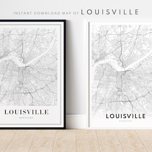 Louisville Kentucky Map Print Druckbare Landkarte Louisville Map Poster Louisville Druckbare Karte Digitale Louisville Schwarzweiß-Skizze Home print