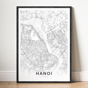 Hanoi Karte Print Hanoi Vietnam Karte Poster Download Hanoi Druckbare Karte Digitale Hanoi Schwarzweiß MapArt Hanoi Skizze Poster Hanoi Umriss