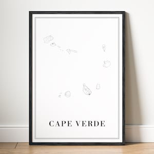 Kap Verde Karte Poster Kap Verde Karte Poster Download Kap Verde Druckbare Karte Digitale Cabo Verde Schwarzweiß Karte Kunst Cabo Verde Skizze