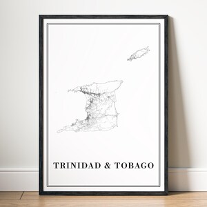 Trinidad and Tobago Map Print Trinidad and Tobago Map Poster Download Trinidad and Tobago Printable Map Trinidad and Tobago Black And White