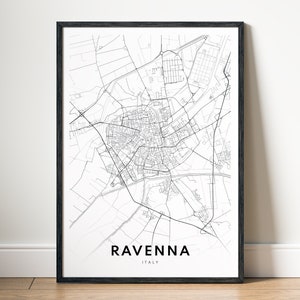 Ravenna Karte Druck Ravenna Italien Karte Poster Download Ravenna Druckbare Karte Digitale Ravenna Schwarzweiß-Karte Wandkunst Ravenna Kartenskizze