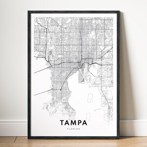 Tamper Florida kaart afdrukken, Tamper Florida kaart poster download, Tamper afdrukbare kaart, digitale Tamper zwart-wit kaart poster, Tamper kaart kunst