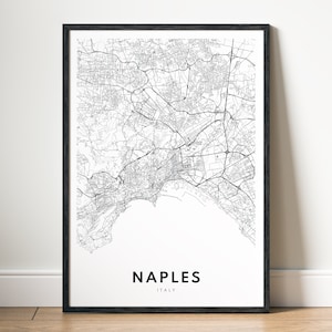 Neapel Karte Drucken Neapel Italien Karte Poster Download Neapel Druckbare Karte Digitale schwarz weiß Neapel Karte Kunst Umriss Neapel Skizze Print