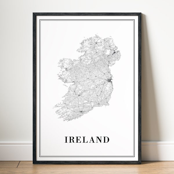 Download Ireland Map Print Ireland Map Poster Download Ireland Printable Digital Ireland Map Black And White Print Home Ireland Map Wall Art