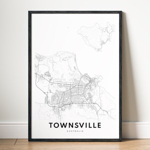 Townsville Karte Druck Download Townsville Australien Poster Digitale Karte Townsville Druckbare schwarz weiss Karte Wand Kunst Townsville Sketch