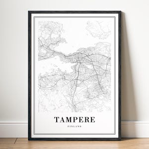 Tampere Map Print Tampere Finland Map Poster Download Tampere Printable Map Digital Tampere Black And White Map Wall Art Tampere Sketch Map