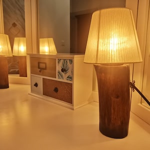 Table Lamp DISTORTION | Wood Table Lamp | Bedside Lamp | Wooden Lamp|Wood Base Lamp| Decorative Lamp|Wood Lamp|Wood Lampshade |Beech |Walnut