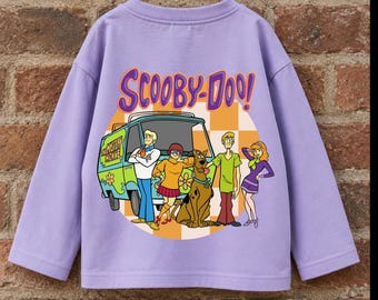 Scooby Doo Tshirt, Short and Long Sleeved, Beige, Children’s Top, Halloween Cute Unisex Design