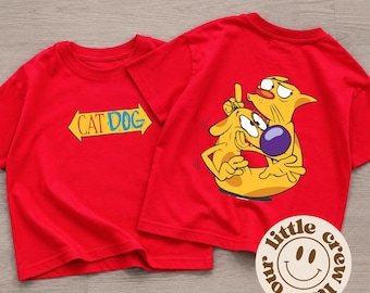 Children’s CATDOG T-Shirt, Short Sleeve, T-Shirt, TV, Cat Dog, Cartoon, Kid’s Graphic Tee