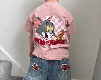 Children’s Tom & Jerry T-Shirt, Long Sleeve, T-Shirt, Cat, Mouse, Sweatshirt, Cartoon, Kid’s Graphic Tee