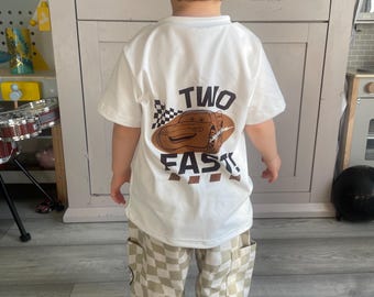 Two Fast Cars Birthday T-Shirt, Neutral Birthday Car T-Shirt, Show, Sublimation T-Shirt, Party