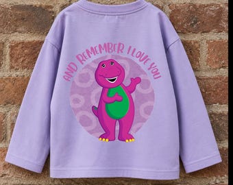 Children’s Barney T-Shirt, Short Sleeve, T-Shirt, TV, Guess how much I love you, Purple, Cartoon, Kid’s Graphic Tee, 90’s, Nostalgia