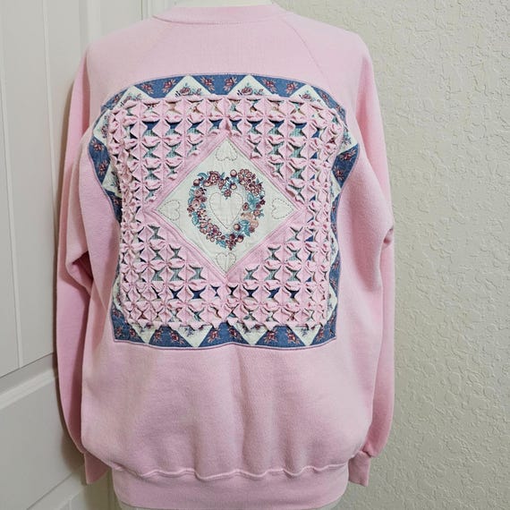 Cottagecore sweatshirt vintage sweatshirt 90s sweatshirt pink vintage sweatshirt girly sweatshirt cute sweatshirt pink vintage sweater large