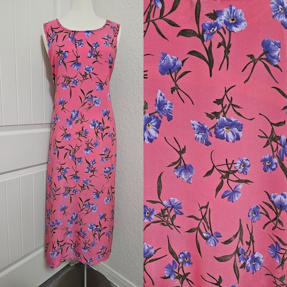 Womens pink maxi dress vintage floral maxi dress pink 90s dress casual plus size maxi dress for summer pink plus size dress special occasion