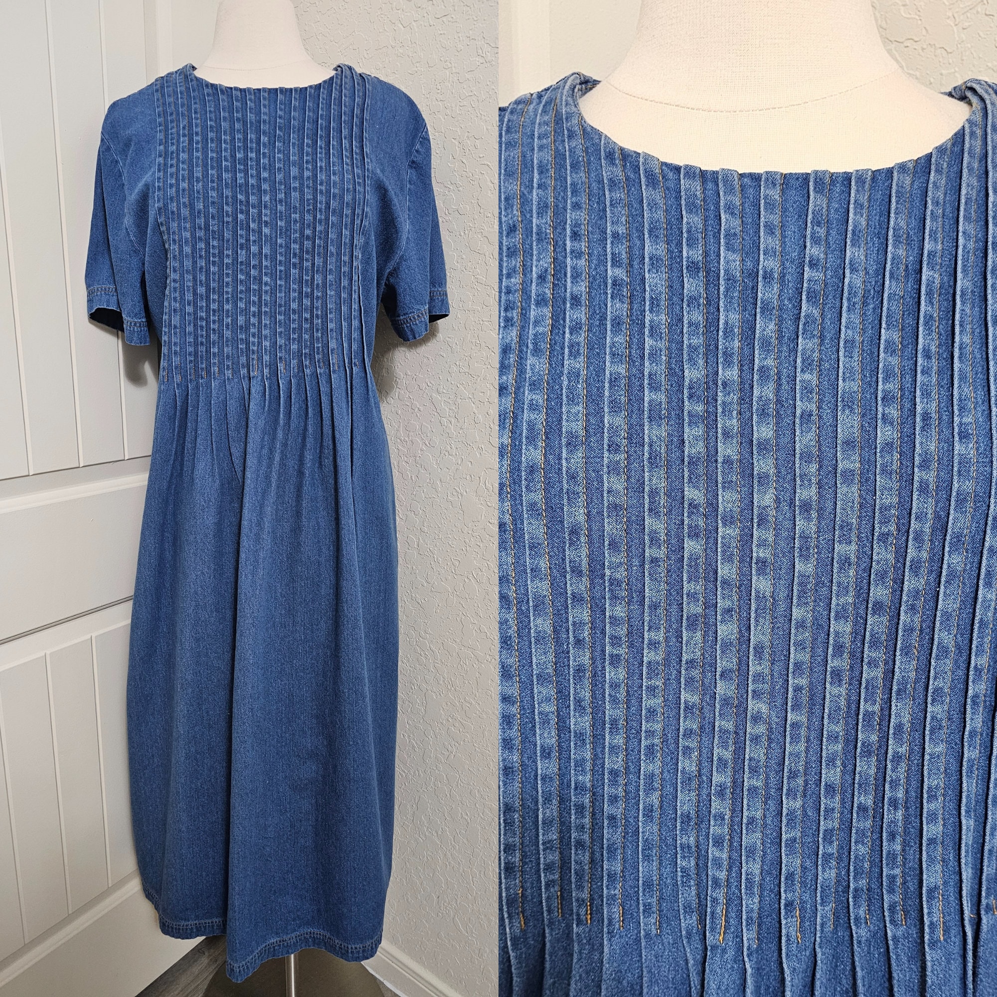 chinese dress ladies Darling Charm Halter Pleated Denim Skater Dress main image 0