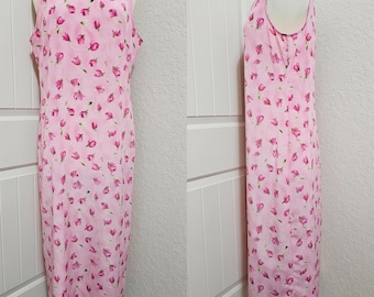 Pink vintage dress for women wedding guest dress plus size maxi dress size 14 dress vintage maxi dress pink dress Karin Stevens dress summer