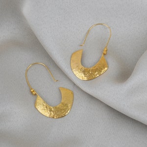 Gold Earrings, Gold Jewelry, Handmade Design Jewelry, Turkish Jewelry, Hook Earring
