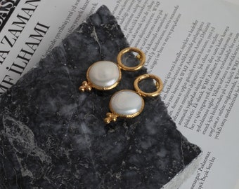 Gold Pearl Earrings: Turkish Handmade Jewelry