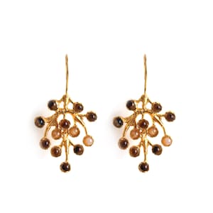 Handgemaakte Ottomaanse oorbellen: 18k goudmessing, Turkse edelsteen sieraden